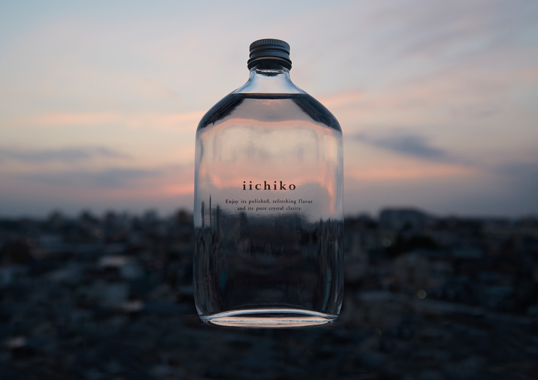 iichiko bottle at dusk